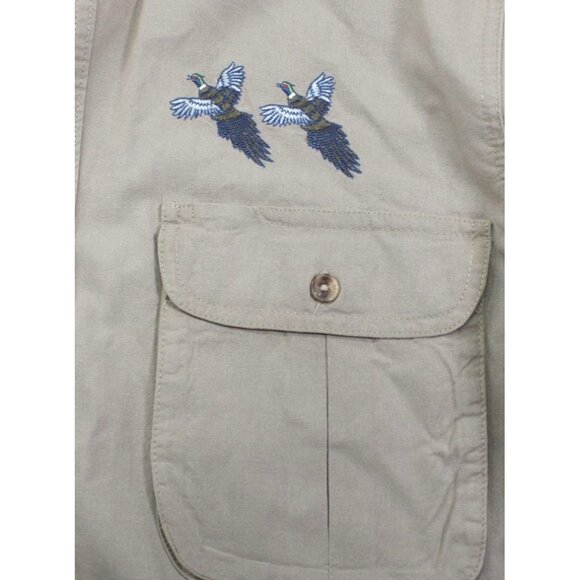Hunters Select Mens Khaki & Orange Hunting Shirt L 100% Cotton With Embroidered - Picture 2 of 8